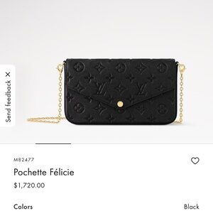 Louis Vuitton Pochette Félicie in Black with Gold Chain NO inserts